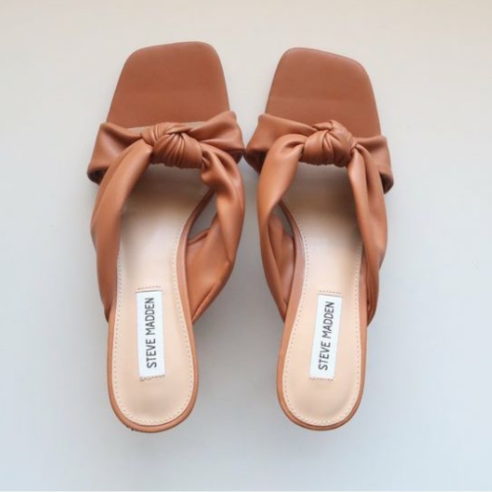 Steve Madden Athena knotted square toe kitten heels NWOB